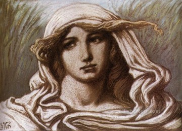  cabeza Arte - Cabeza de una mujer joven 1900 simbolismo Elihu Vedder